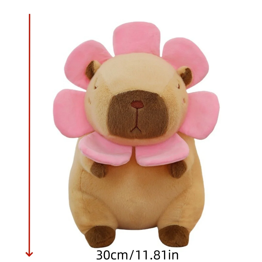 1 pz 30 cm/11,81 pollici Simpatico cuscino per bambola capibara girasole, bambola grande capibara, peluche, regalo di compleanno per bambini
