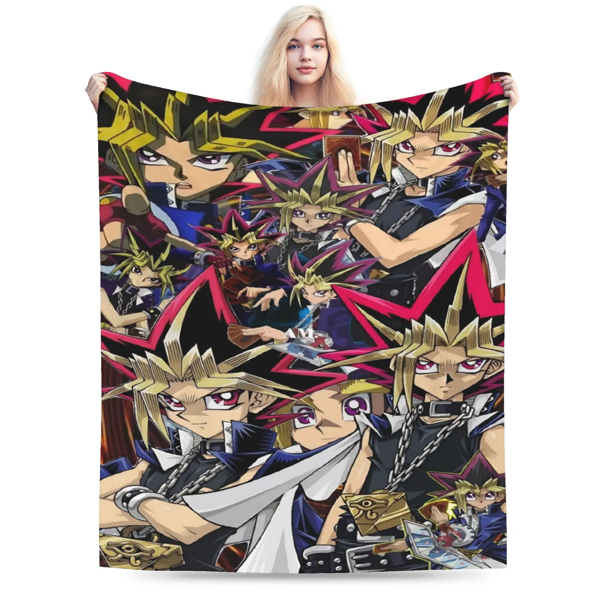 Super Soft Yu-Gi-Oh  Throw Blanket Premium Flannel Fleece Lightweight  Bed Blanket Cozy Fluffy Blankets All Season Use
