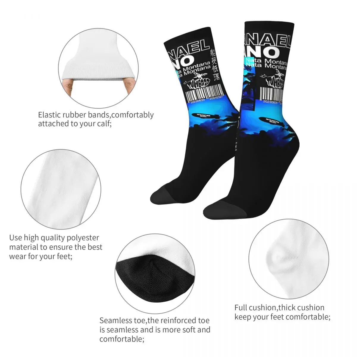 Happy Funny Men's Socks Casual Natanael Cano Nata Montana Sock Polyester Singer Sport Women's Socks Spring Summer Autumn Winter