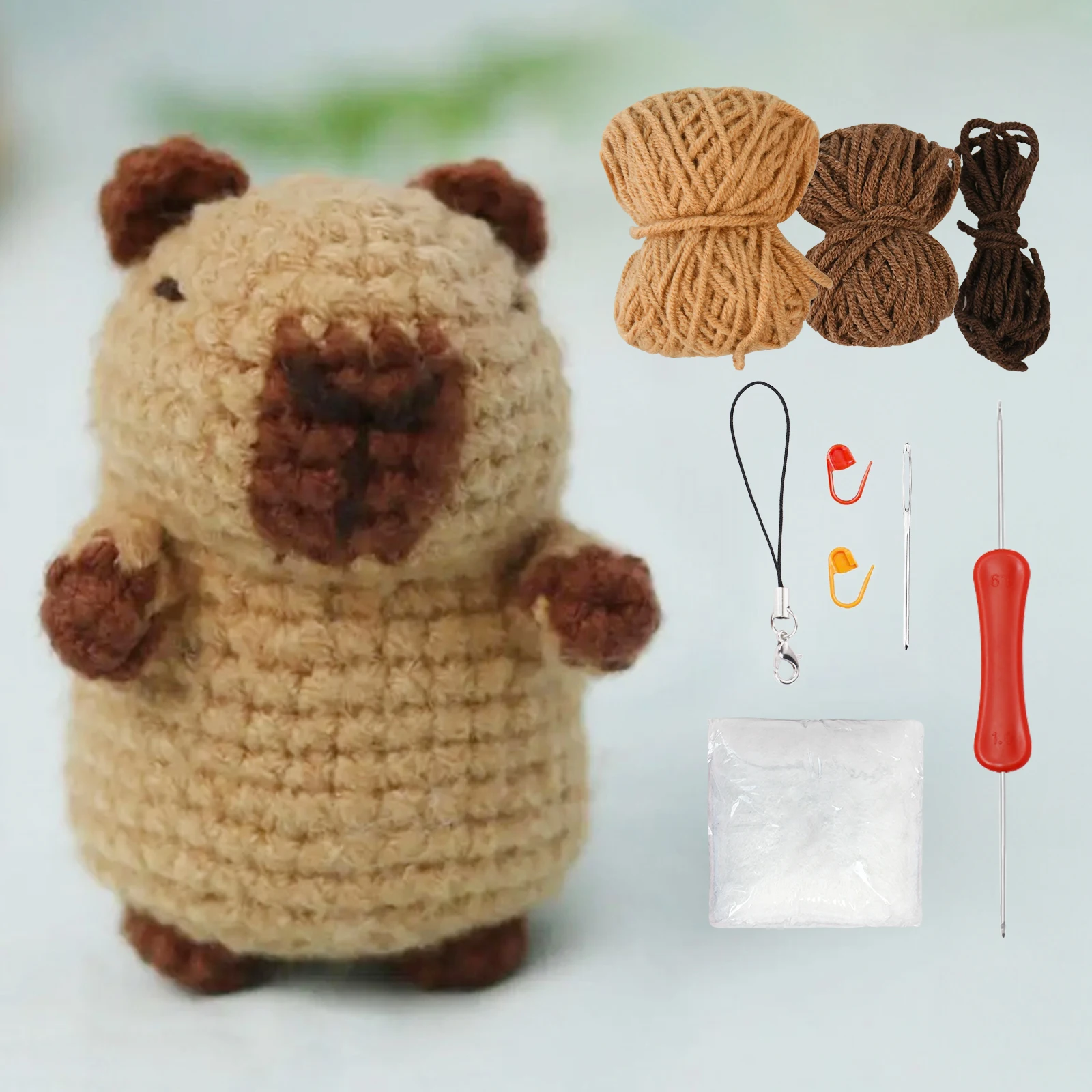 カピバラかぎ針編みキット、かわいい動物かぎ針編みキットセット