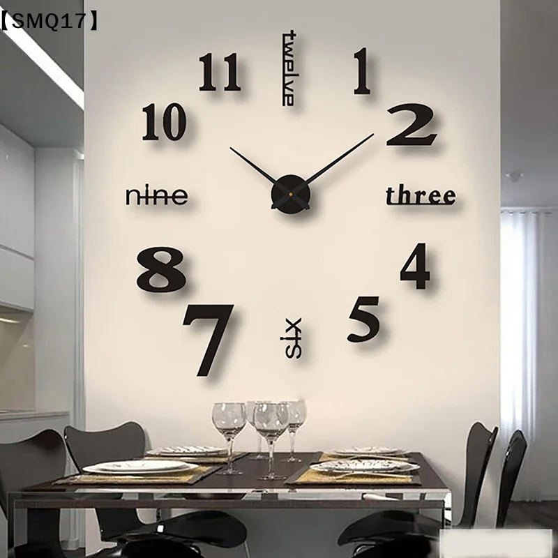 1Pc 3D Wall Clock Mirror Wall Stickers Creative DIY Wall Clocks Modern Design Mute Quartz Needle Watch Home Decor【SMQ】