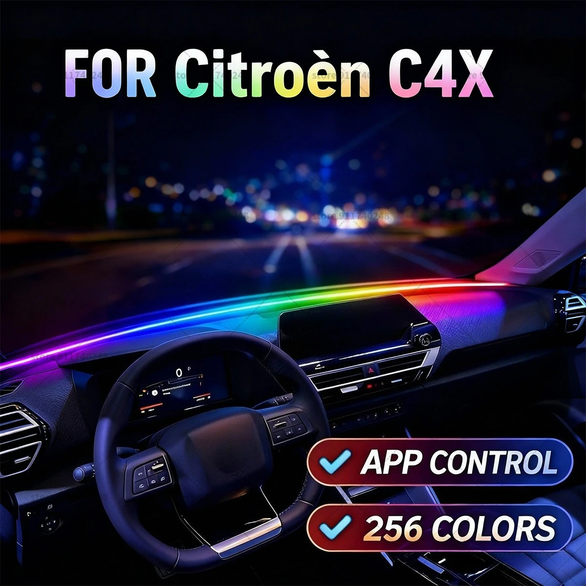 

Для Citroën Citroën C4X автомобильная декоративная световая полоса, красочная акриловая звукоизоляционная полоса на переднее лобовое стекло, свет амбушюры