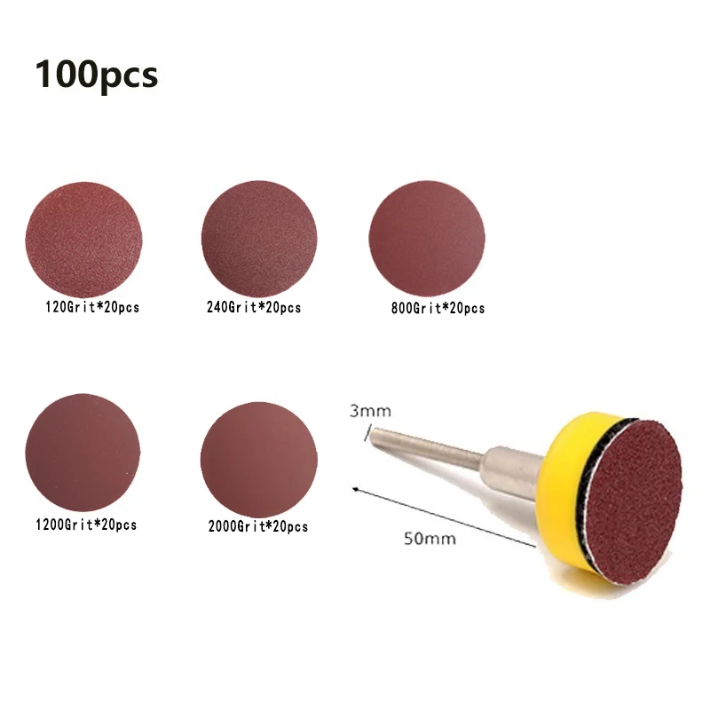 50-100pcs 1inch 25mm brusné disky blok 120-2000 písek brusný leštění blok souprava pro dremel rotační nářadí sandpapers příslušenství