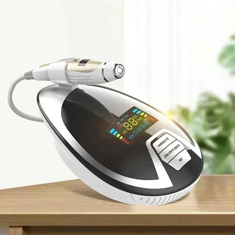 מקצועי BIO+RF מסאג'ר למתיחת העור מכונת רטט בתדר גבוה להפחתת קמטים, כהויות כהות ועייפות בעיניים