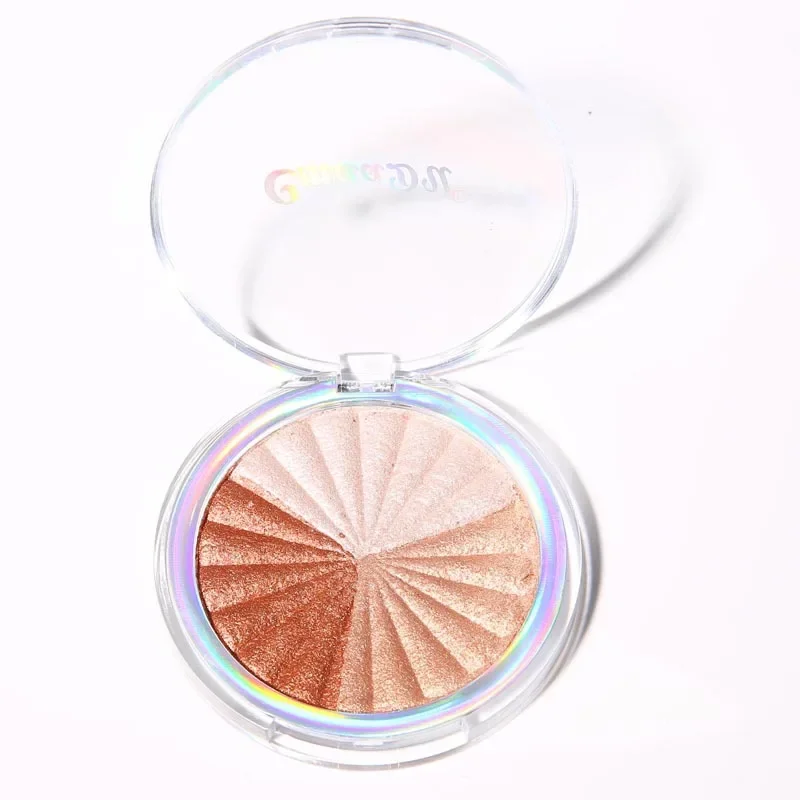 Mehrfarbiger Glitzer-Highlighter, Gesichtskontur, Rouge, Puderpalette, Make-up, Körper, Schimmer, Puder, dimensionaler Glanz, Highlighter