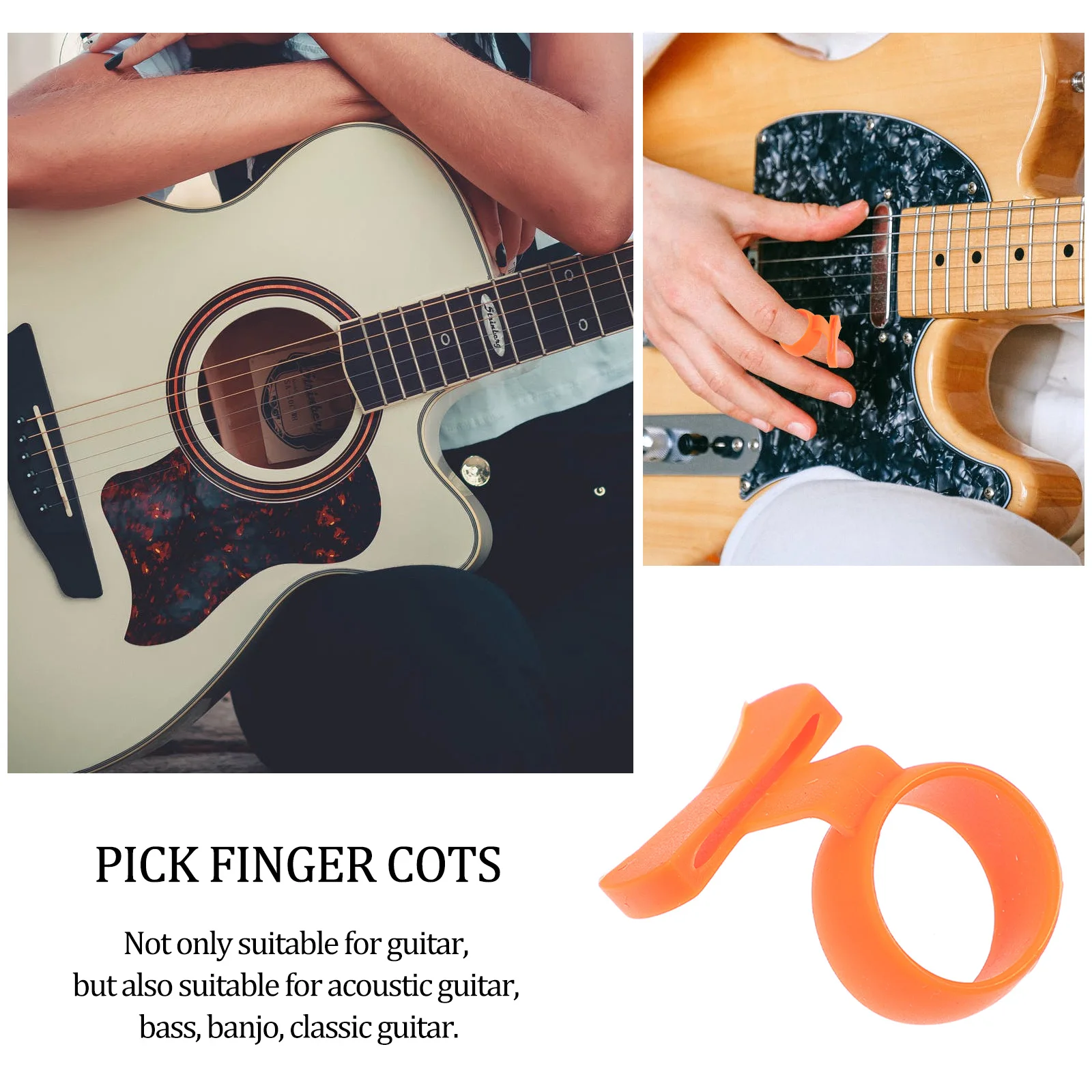 

Antiskid Guitar Pick Holder Storage Cover Finger Sleeve Design Durable Thick Wear-Resistant Picks Organizer Portable Plectrum