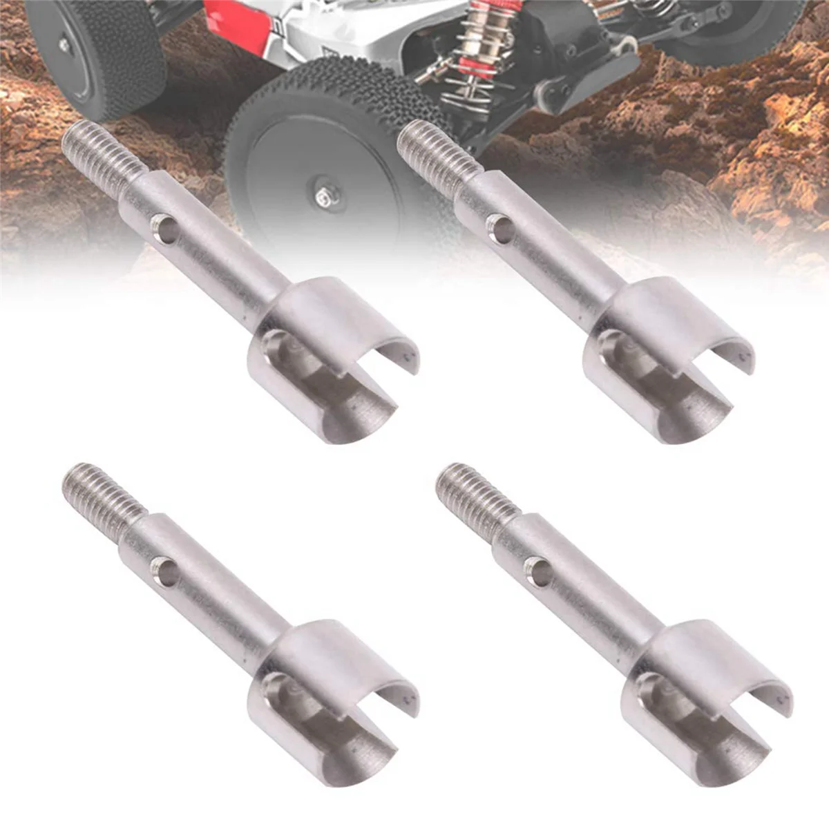 AS96-16Pcs ملحقات استبدال محور العجلة الأمامية/الخلفية الفولاذية مناسبة لـ Wltoys 144001 1/14 RC قطع غيار السيارات على الطرق الوعرة، الخلفي