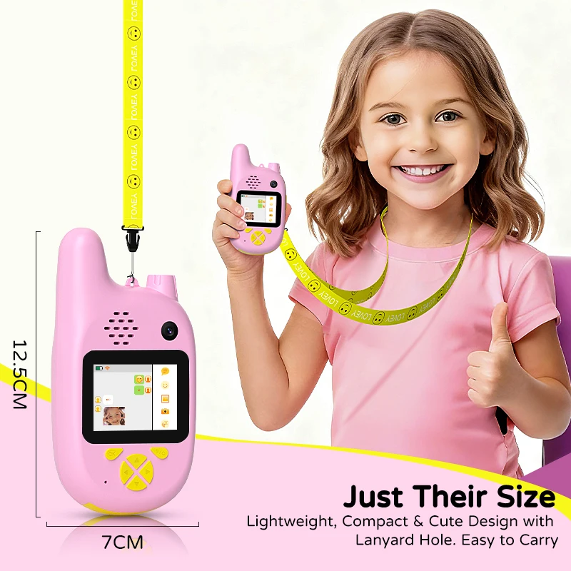 2PCS Video Walkie Talkie Bambini Bambini Interfono WiFi Interazione Interfono Giocattoli con Display da 2 '' Doppia Fotocamera per il Regalo del Festival