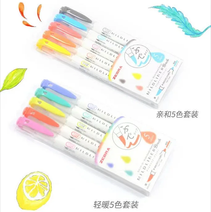 ZEBRA WFT8 Dual Head Highlighter Pen Marker Pen Students Use Hand Pens Aesthetic Stationery Colored Marker Pens Draw Key Points