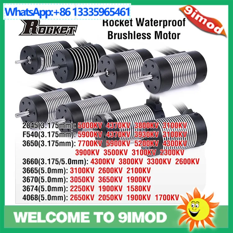 

Бесщеточный водонепроницаемый мотор ROCKET Black King Kong серии 2845 F540 для автомобилей