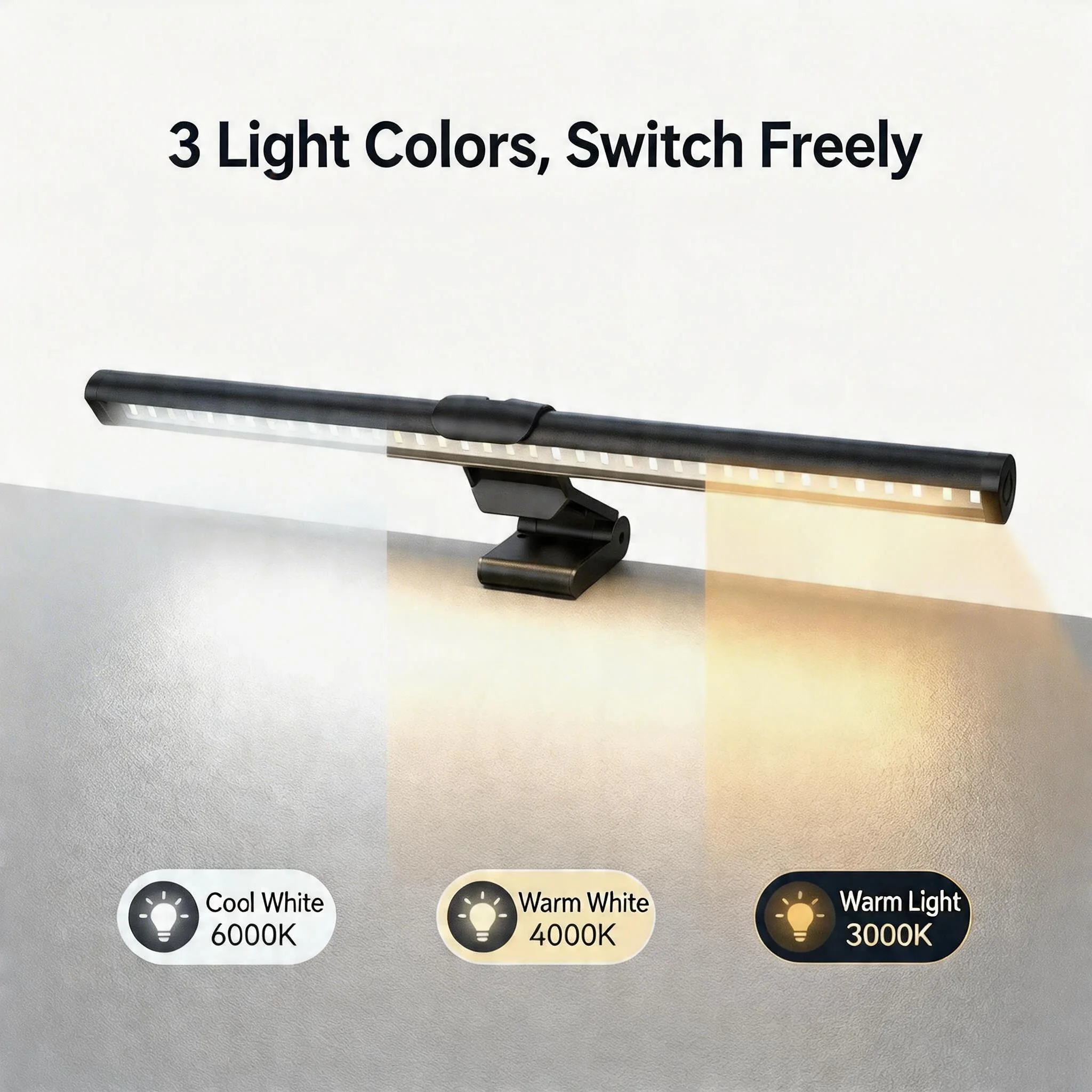 Barre lumineuse pour écran d'ordinateur, lampe LED alimentée par USB, lumière suspendue pour écran, protection des yeux des étudiants, lecture, apprentissage