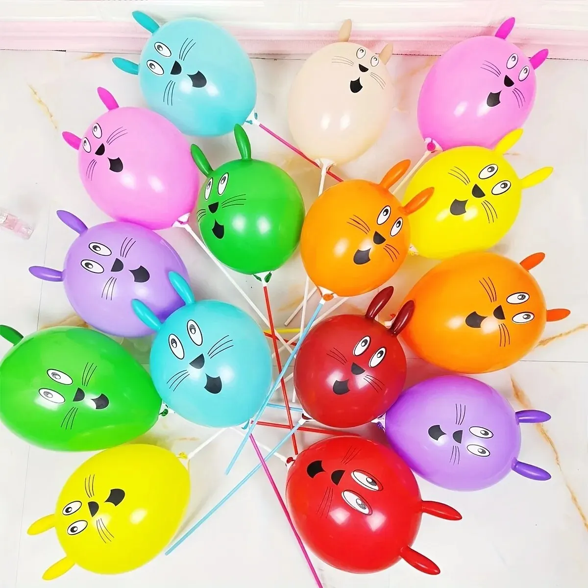 10pcs Long Ear Bunny Head Balloon Holiday Party Decoration