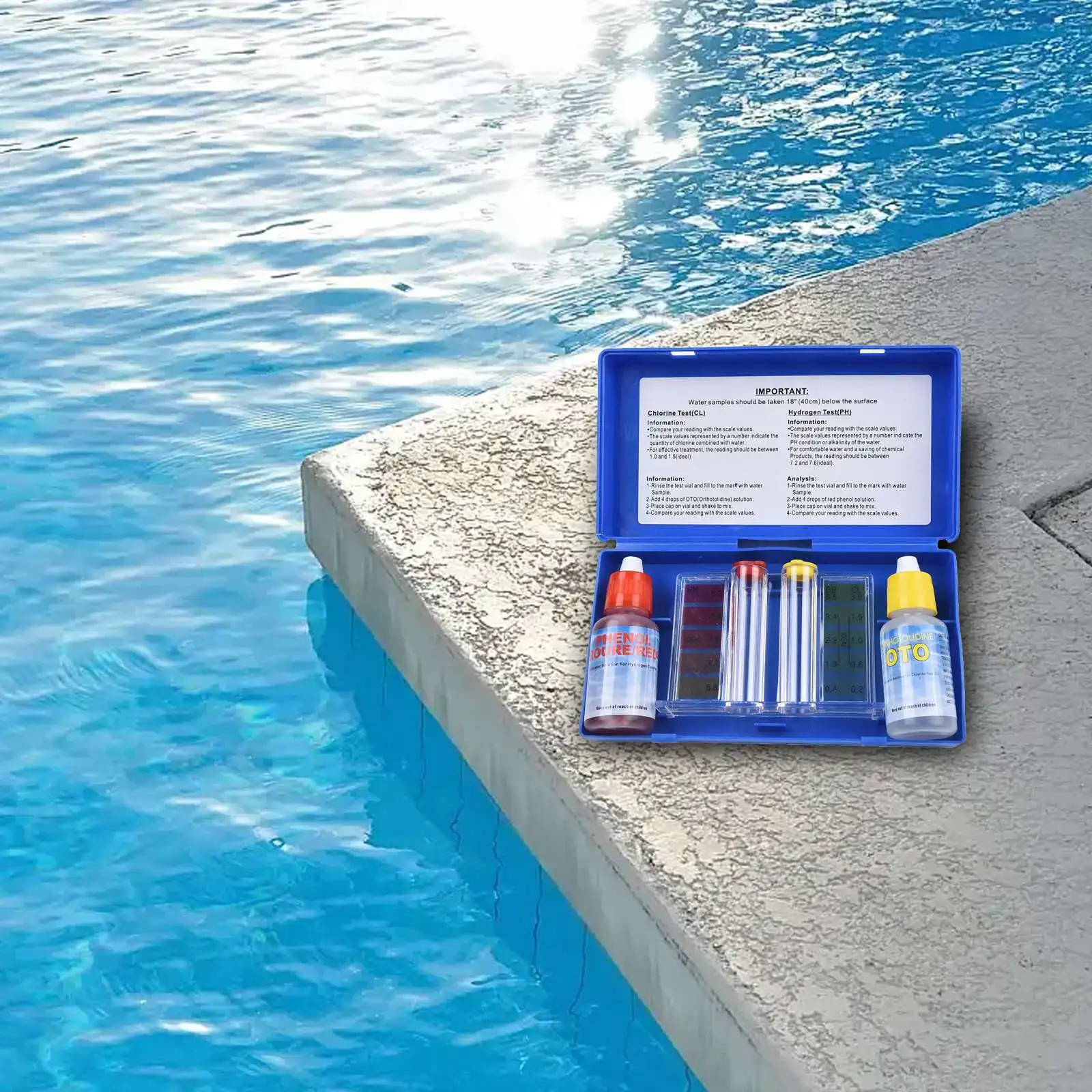 Swimming Pool Spa Test Kit Water Quality Alkalinity Tester PH Bromine Chlorine OTO Pool Tester For Analysis Spa Swimming Pool