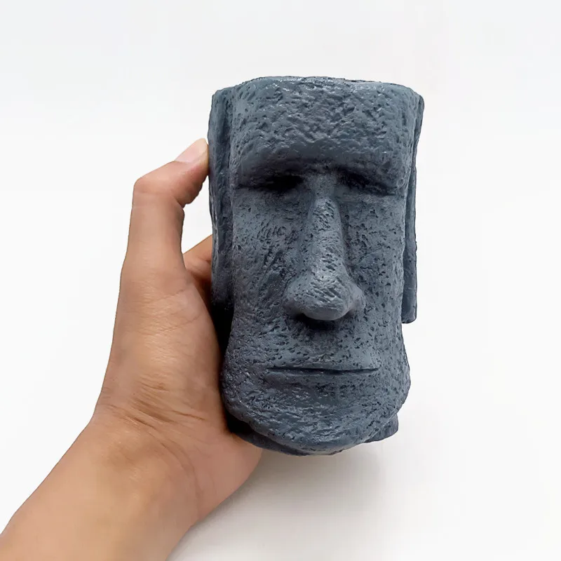 3D Easter Island stone statue silicone mold for concrete making model diy candle soap mold home decoration tools