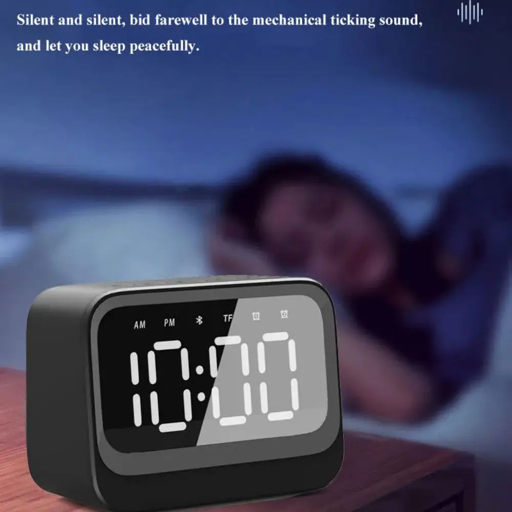 

Creative Digital Display Bluetooth Speaker Mini Portable FM Radio Stereo Sound Alarm Clock Bedroom