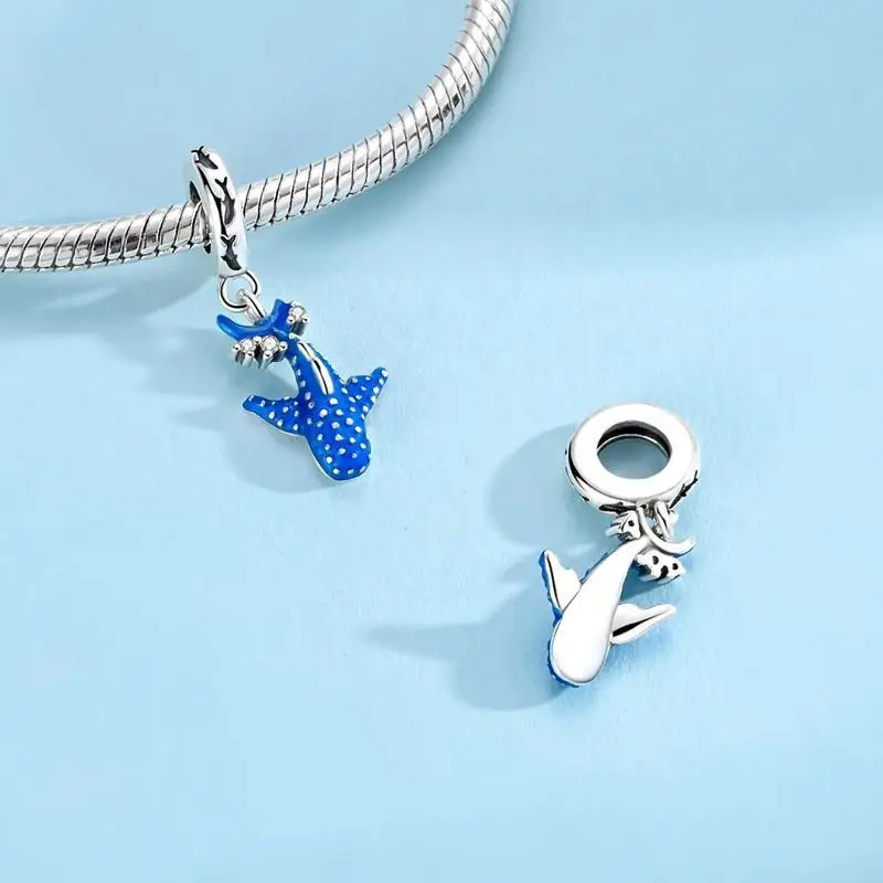 Whale Shark & Orca Killer Whale 925 Sterling Silver Dolphin Dangle Charms Fit Original Bracelet Beads Women Jewelry DIY Gift - view 5