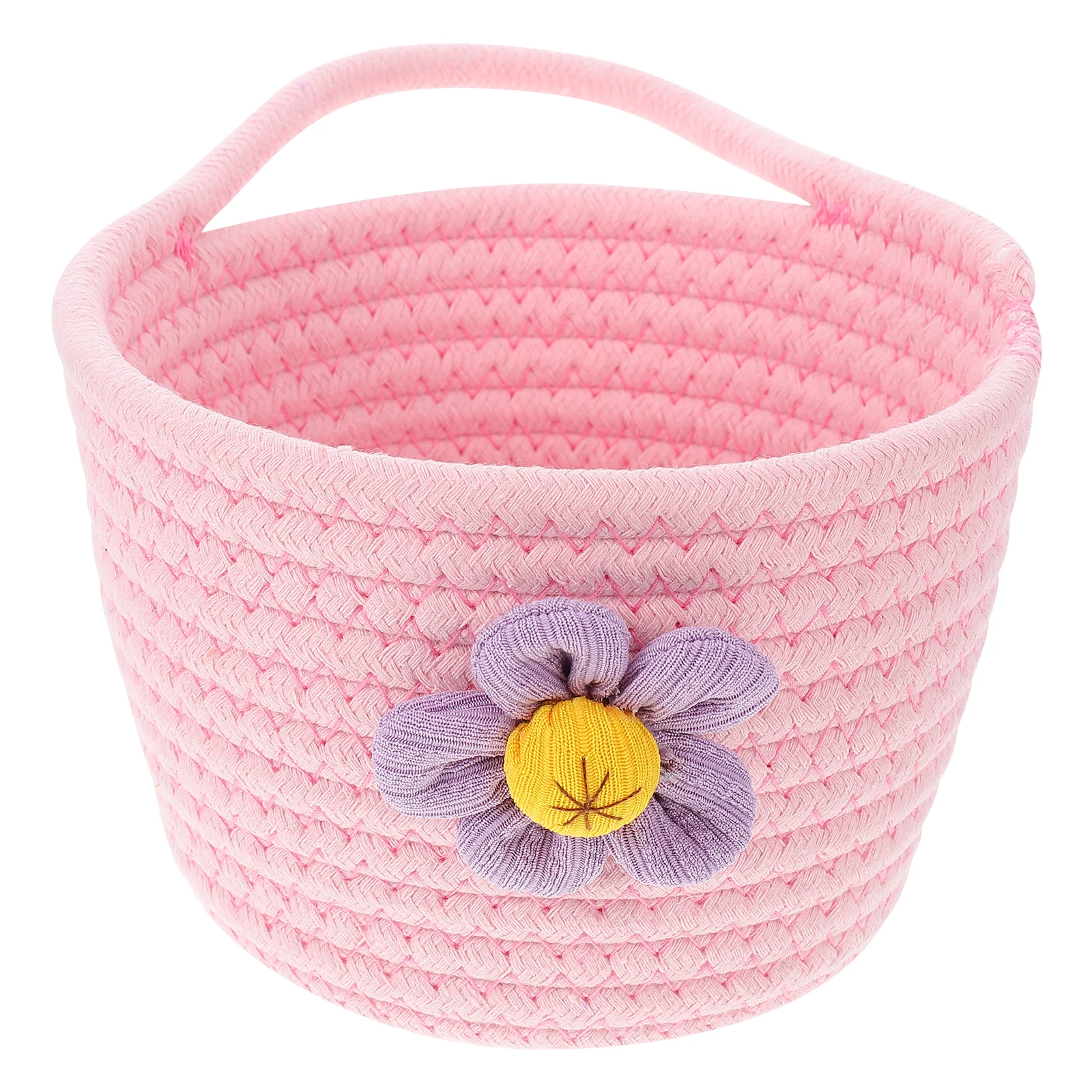

Cotton Rope Basket Desktop Storage Organizer Handmade Container Wall Hanging Decorative Home Sundries Flower Vase