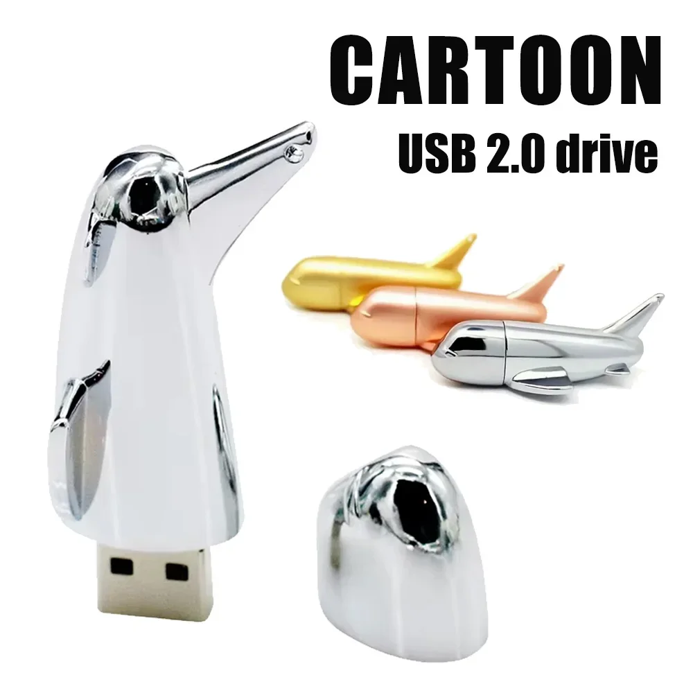 128GB Air Plane USB 2.0 Flash Drive 8GB 16GB 32GB 64GB Pendrive Cle Usb Memory Stick Metal Aircraft 4GB U disk with Key