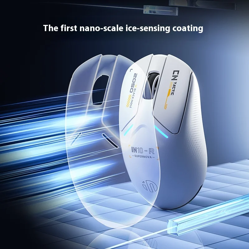 INPHIC IN10R ratón inalámbrico modo Tri inalámbrico PAW3395 8000Hz tasa de orolling ligero Gaming ergonómico ratones Gamer accesorios de PC