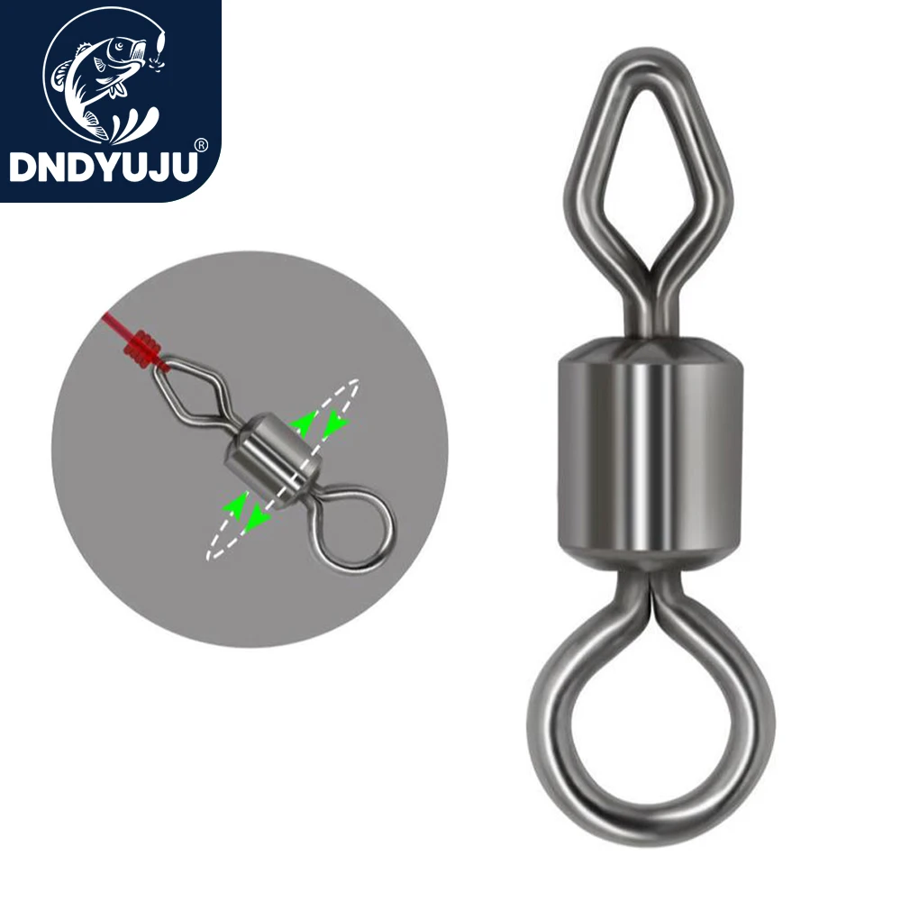 DNDYUJU 50-100X Fishing Barrel Rolling Swivel Brass Fishhooks Connector Diamond Carp Fishing Accessories Seawater Fishing Tackle