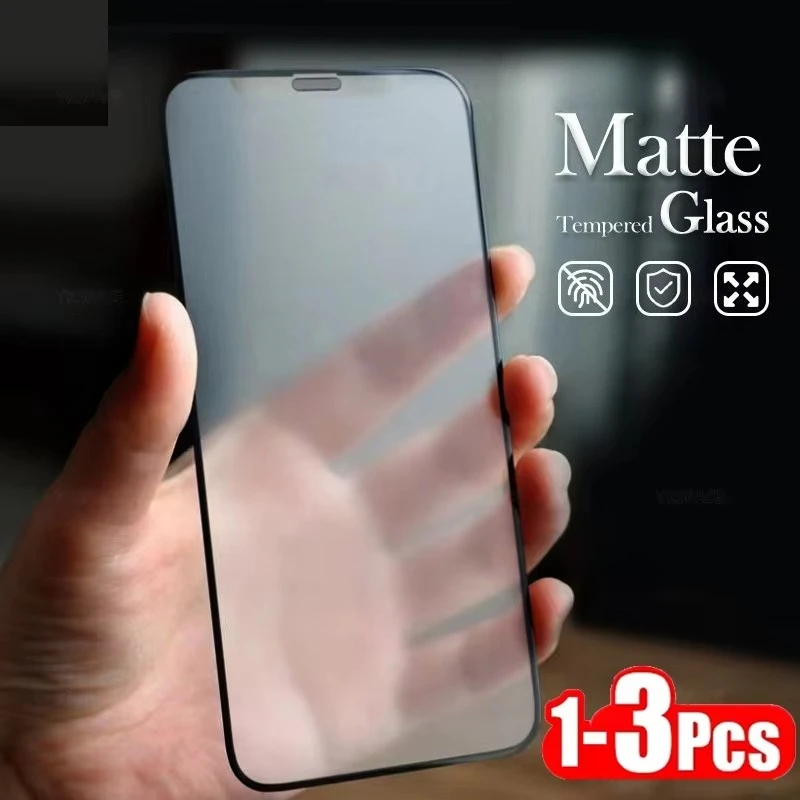 1-3Pcs Matte Tempered Glass For iPhone 17 16 15 14 12 11 13 