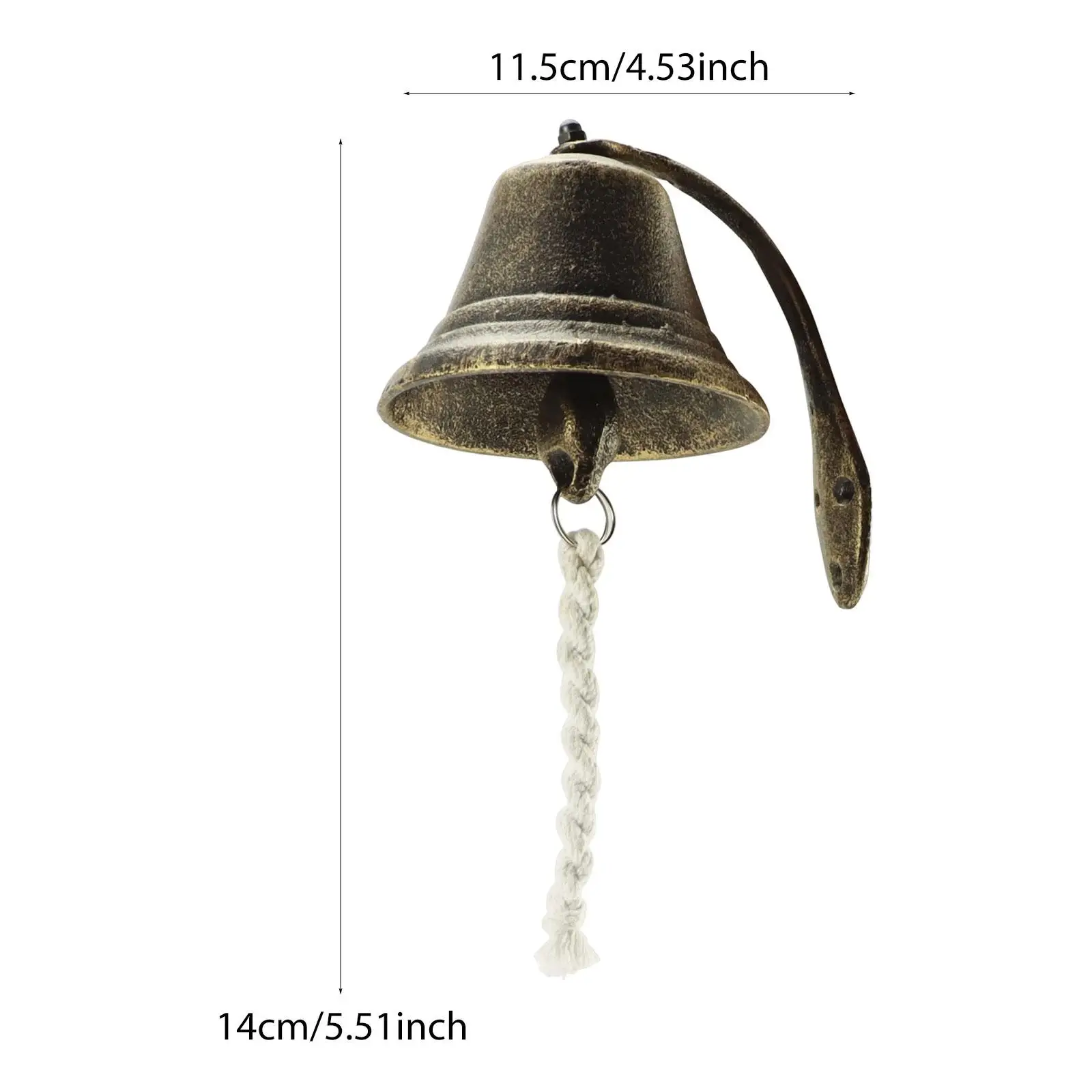 Durable Cast Iron Door Bell Wall Mounted Clear Resonant Entry Bell for Home Garden Front Door Entrance