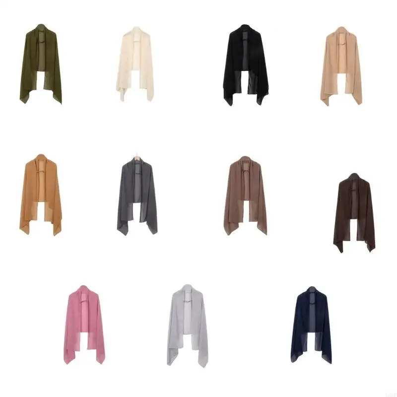 Y3NE 무슬림 Hijab 여성용 신축성 밴드 통기성 쉬폰 원단 헤드 스카프 미끄러짐을 방지하고 편안함을 보장합니다.