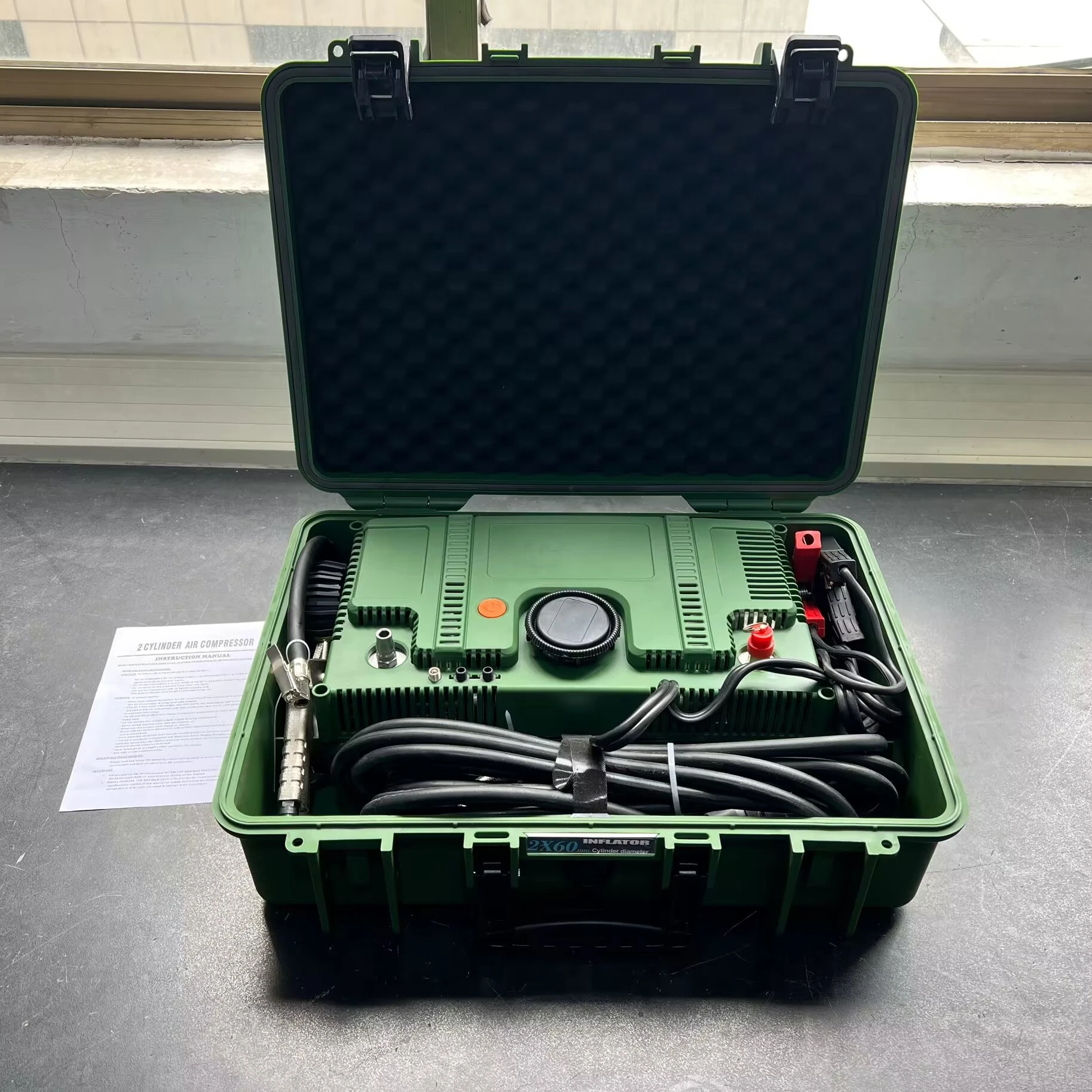 300L Double Cylinders 200PSI Tire Inflator Heavy Duty Air Compressor for Car Truck SUV ATV and Bus