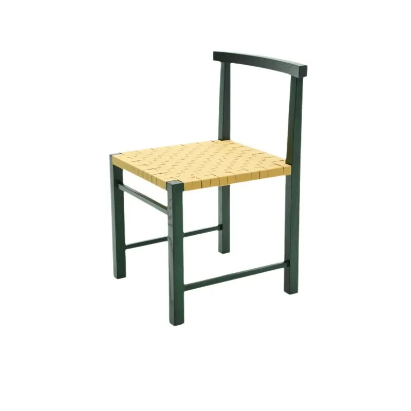 Solid wood chair, casual solid wood woven rattan log
