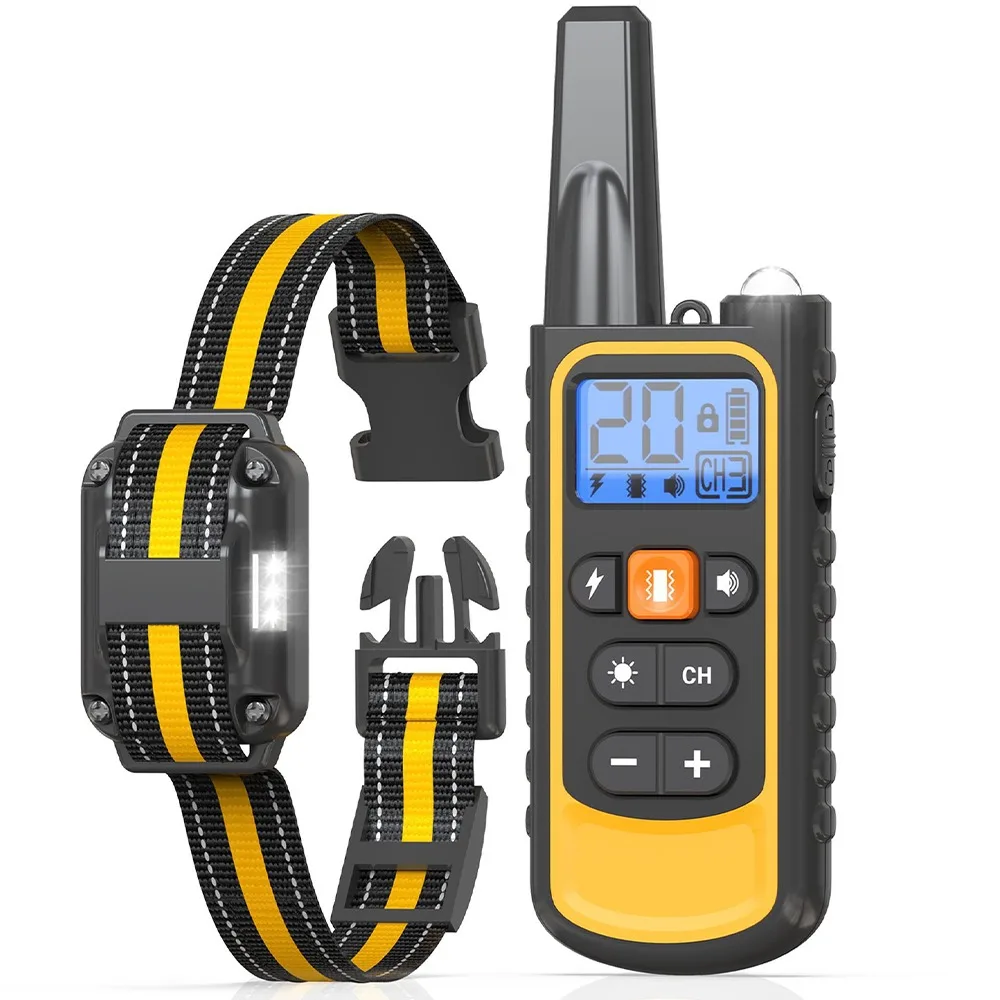 Dog Remote Training Collar Set 3300ft Range Waterproof Rechargeable E-Collar with Beep Vibration Shock and LED Light