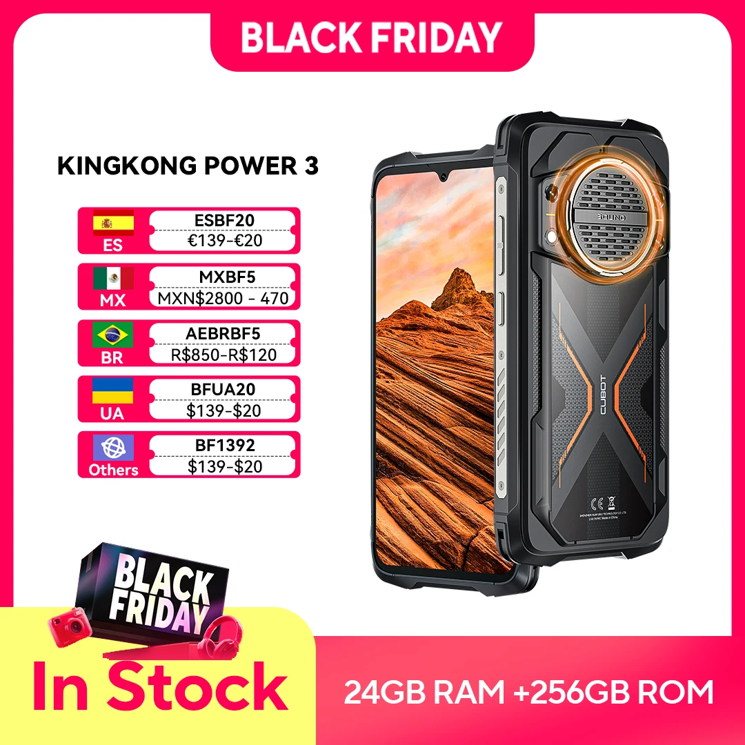 Cubot KingKong Power 3, Rugged Smartphone Android, 123dB Speaker, Helio G99,120Hz 6.72