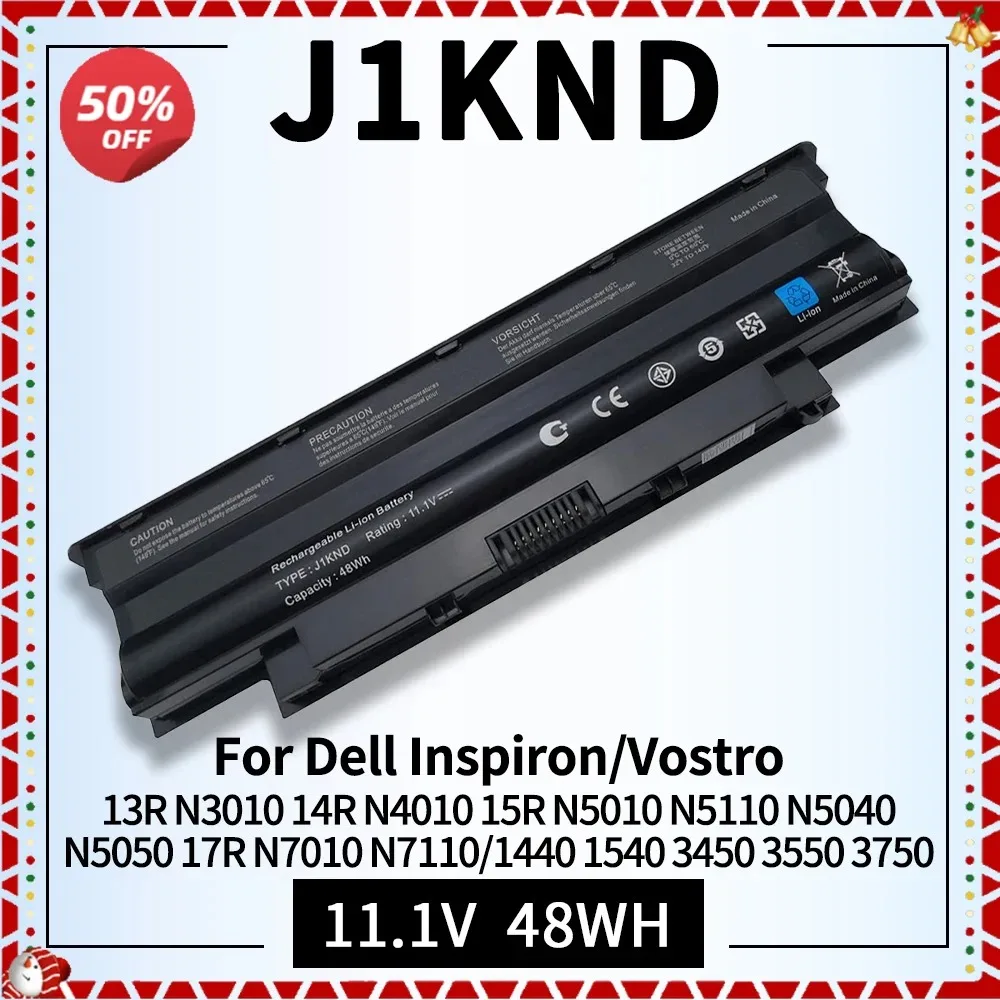 

11.1V 48Wh J1KND Laptop Battery for Dell Inspiron N5110 N7110 N4110 N5030 17R N7010 4T7JN N3010 N3110 N4010 N4050 W7H3N 04YRJH