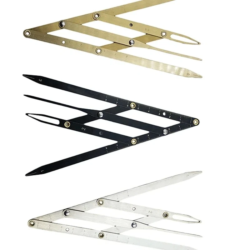 Stainless Steel Triangle Eyebrow Tattoo Measurement Ruler Permanent Makeup Stencil Golden Ratio Caliper PMU Tool 1pcs