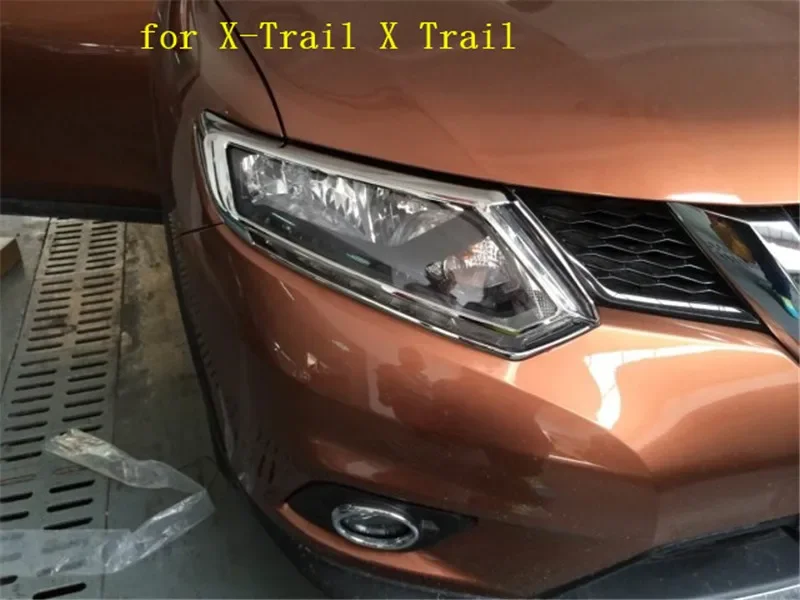 

high quality ABS plating Front+Rear headlight Lamp Cover Decorative trim for Nissan X-Trail X Trail T32 2014-2016 Car styling