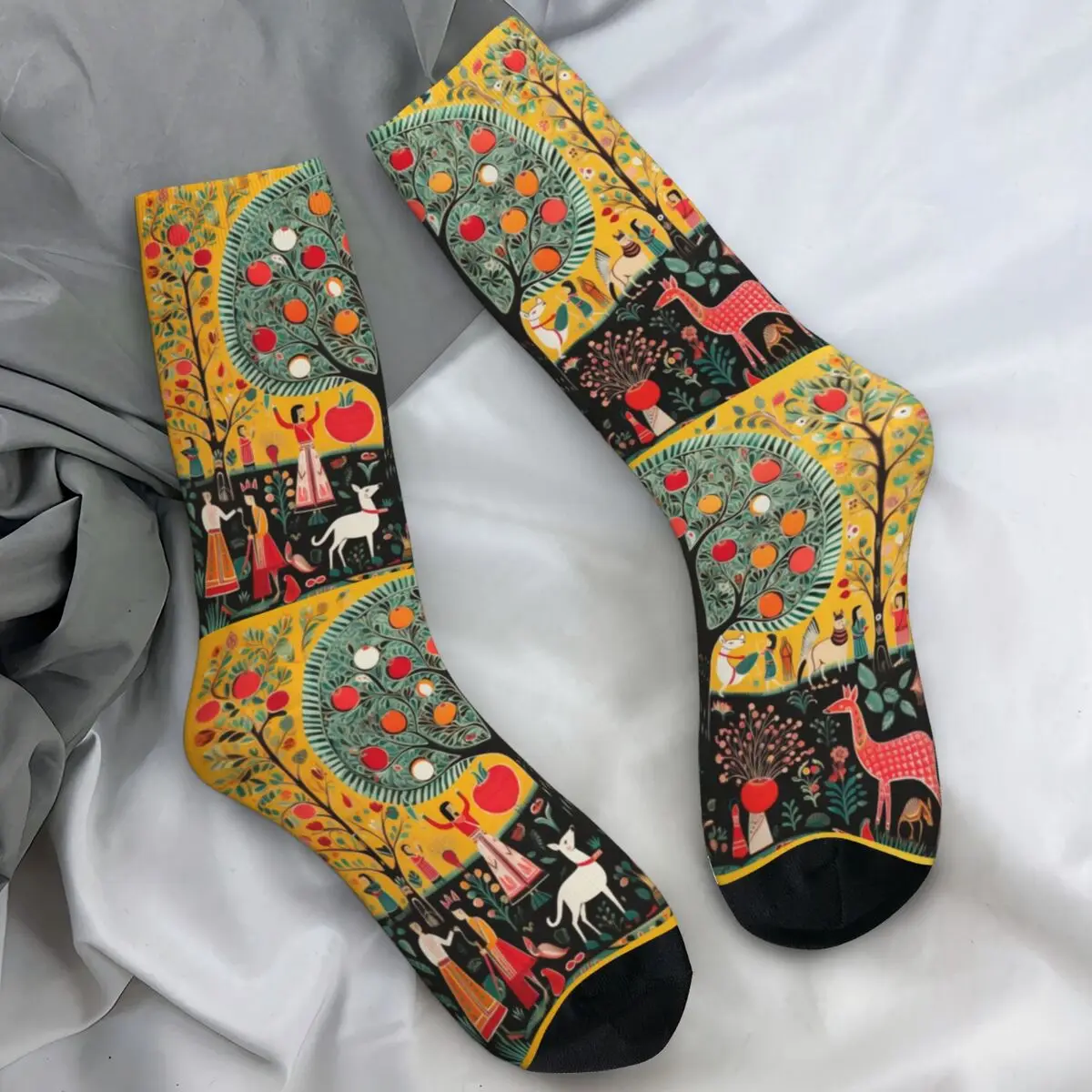 Mexican Folk Tree Socks Animals Trendy Stockings Autumn Non-Slip Adults Men Socks High Quality Design Outdoor Sports Socks
