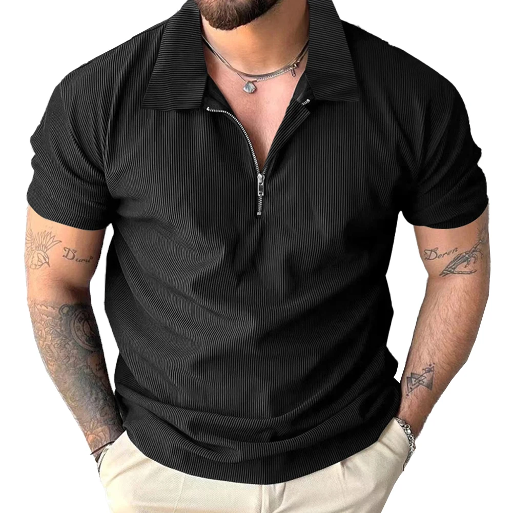 For Business Mens Casual Shirt Business T Dress Business Attire Brand New Polyester Fabric Regular Length Summer Wear
