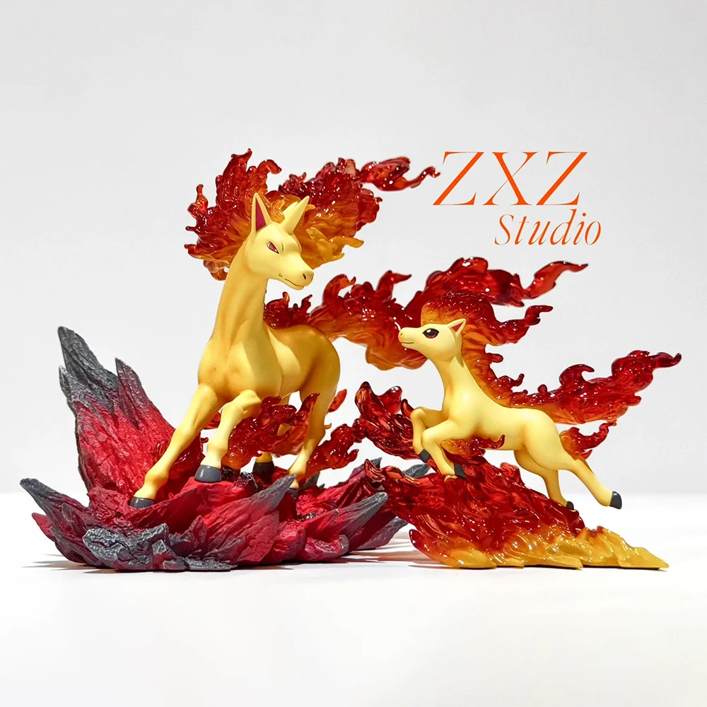 

1/20 Scale Model Anime Pokemon Evolution Group Zxz #77 Ponyta #78 Rapidash Action Figure Horse Model Collect Desk Decor Toy Gift