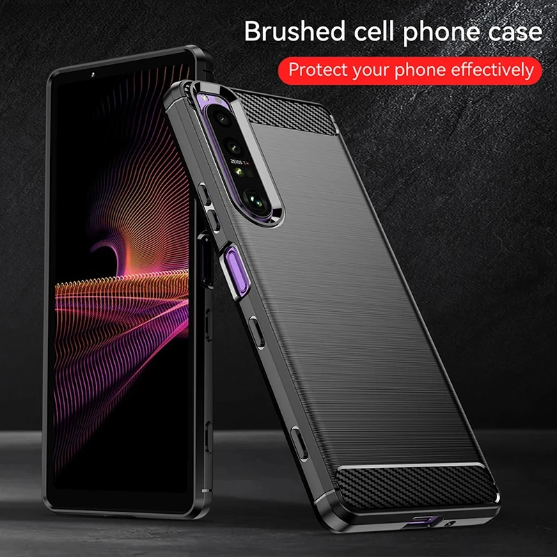 Shockproof Bumper TPU Business Fiber Soft Case For Sony Xperia 1 5 10 I II III IIII V IV Xperia Ace 2 3 XA1 XA2 Pro Ultra 4G 5G