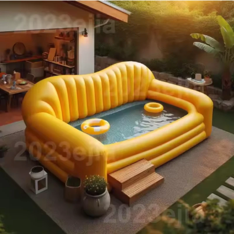 2024 Popular New Design Pool Party Safety and Versatility Sofa Shape Inflatable Pool Family Enjoy Inflatable Pool with Sofas