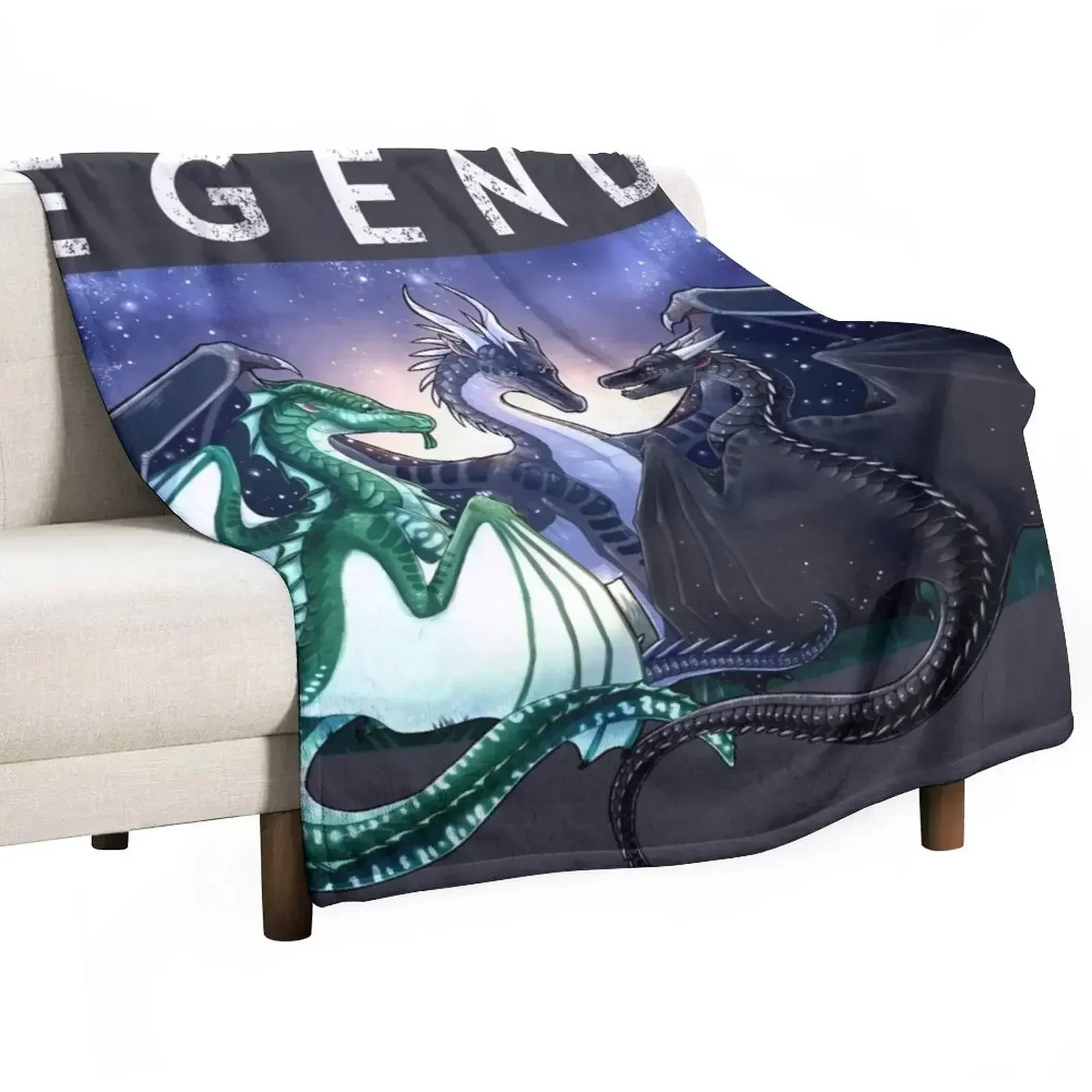 

Wings of Fire - Legends - Fathom, Darkstalker, Clearsight Throw Blanket Warm Plush Fuzzy Blanket for Living Room