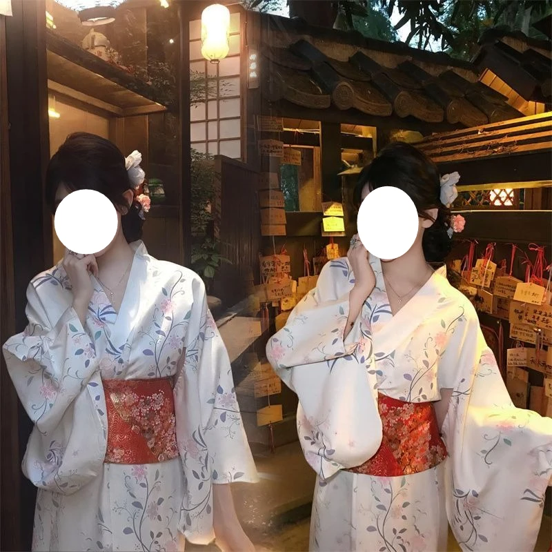 

Kimono YukataVintage Improved Dress, Traditional Elegant Outfit For Studio Portrait Photography And Themed Shooting Wear