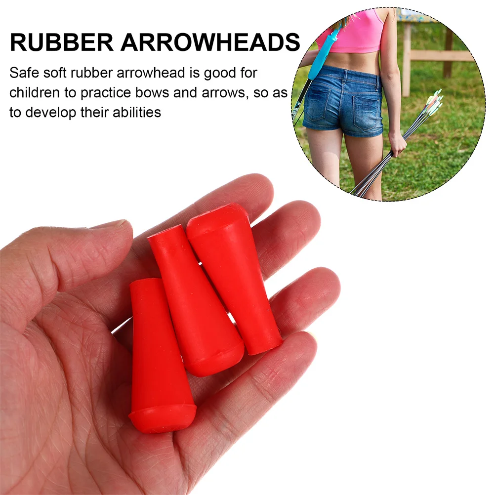

10pcs Rubber Arrowhead Target Hunting Practice Blunt Broadheads Tips For Archery Training 6Mm Fit For Wooden