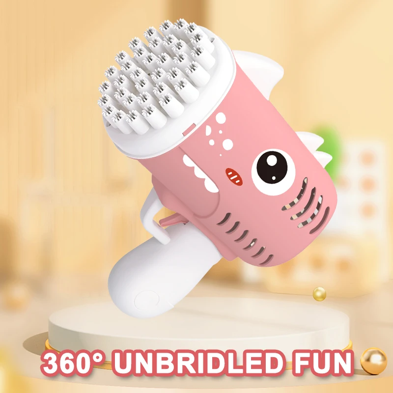 Tire-Bulle de Dinosaure à 35 Trous, Machine à Bulles sans Batterie et Sans Eau