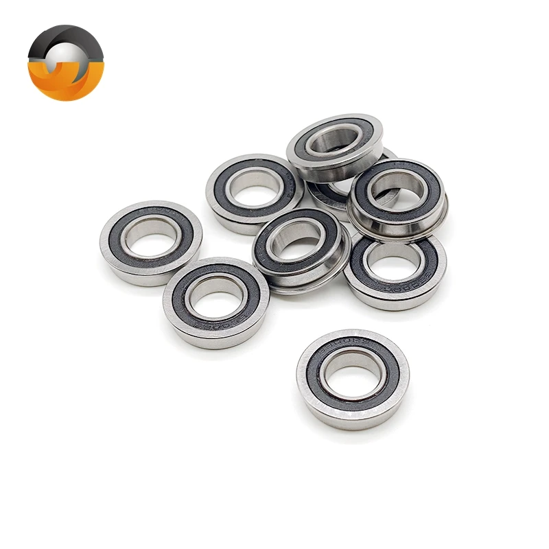 10Pcs F698RS Flange Bearing 8x19x6mm ABEC-7 Rubber Sealed Miniature Flanged Ball Bearing F698-2RS for 3D Printer Motor