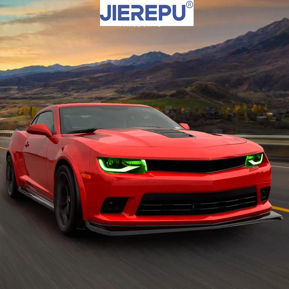 

1 пара светодиодных двухлучевых фар с указателем поворота RGB для CHEVROLET CAMARO 2014-2015 W/Sequential