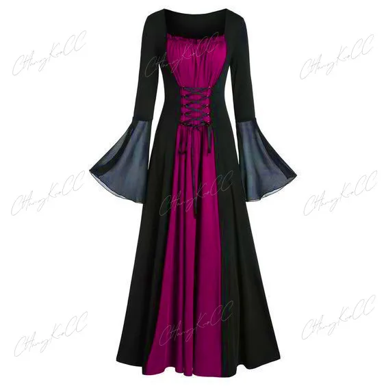 Vestido de vampiro medieval de Halloween para mulheres, Cosplay vintage, fantasia pirata, bruxas, Carnaval, festa de vestir, renascimento