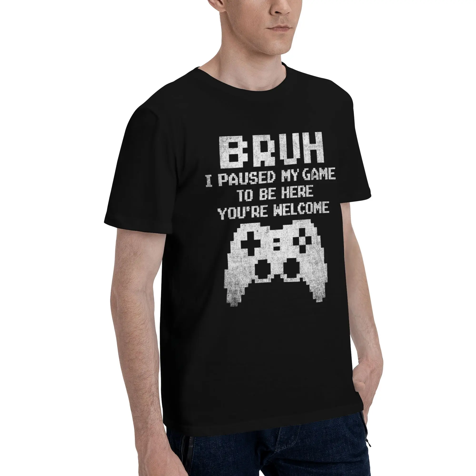 I Paused My Game To Be Here Graphic T Shirts Men Women  Cotton  Tee Shirt Clothing