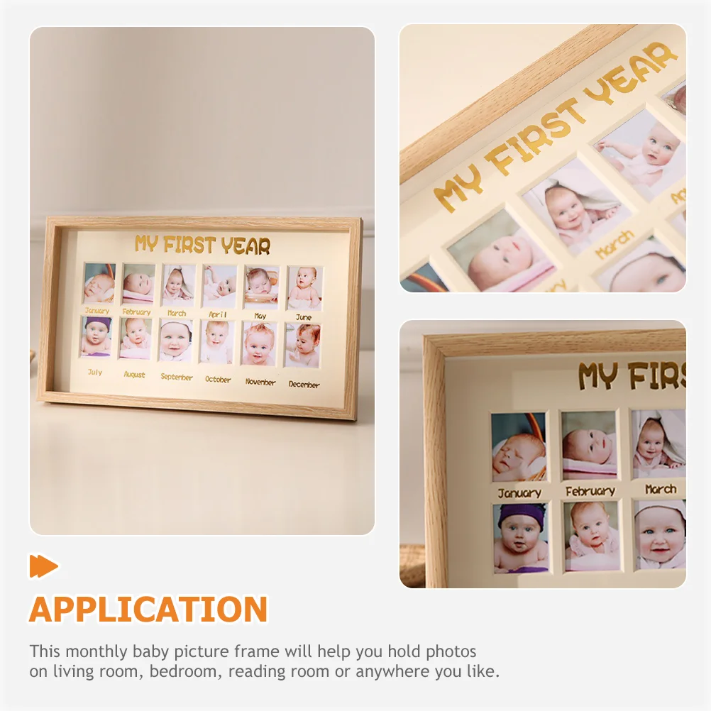 Baby Gift Photo Frame Table Infant First Year Memories Growth Picture Holder Newborn