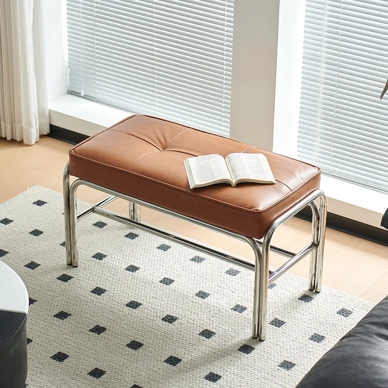 HYS Nordic medieval strip stool modern simple home soft bag stool high-end porch shoe changing stool