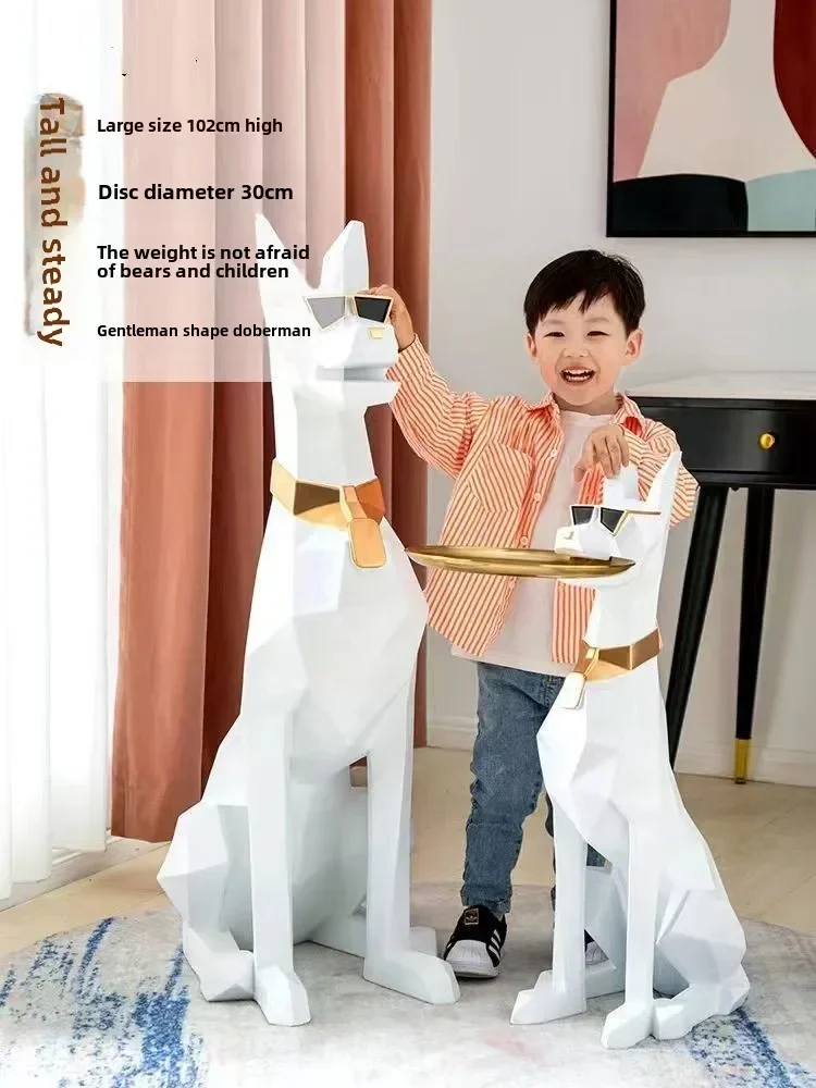 HotLarge, Creative, Floor-to-ceiling, Gentleman Dog, Ornament Light Luxury Living Room Decoration TV Cabinet, Home, Tray, New Ho